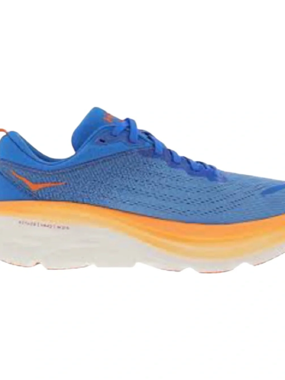 Hoka Bondi 8 Running Shoes Women 10.5 Wide Blue Orange Wide Width Sneakers